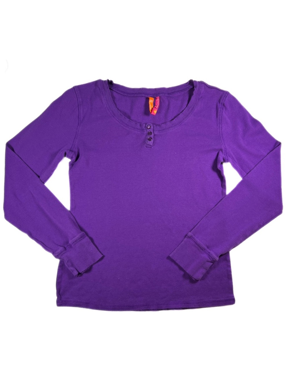 Y2K Jenni Jennifer Moore Purple Henley Long Sleeve Top Womens Medium Cotton